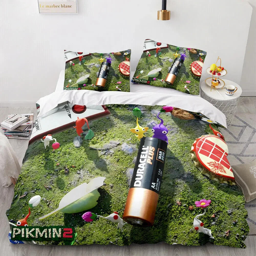 Description Picture 5 of itemNew 3D Game PIKMIN Bedding Sets  Comforter Quilt Bed Cover Duvet Cover Pillow Case 2-3 Pieces Sets Kids Adult Size Home Textiles