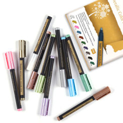 Metallic Marker Pens Set of 10 Colors Paint Markers for Black Paper Scrapbooking Crafts Card Making Ceramics and More