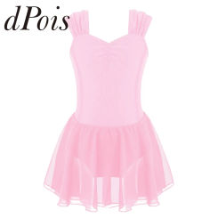 Kids Girls Sleeveless Solid Color Dance Leotards Dress Gymnastic Leotard for Girls Ballet Bodysuits Jumpsuit Chidlren Dance Wear