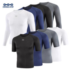 KEMALOCE Cycling Base Layer Men Short Sleeve White&Black&Grey Mesh Long Sleeve Shirts Cool MTB Sports&Run Inner Wears Undershirt