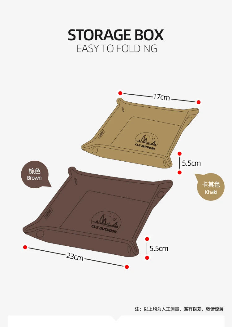 Description Picture 3 of itemCamping Canvas Storage Box Tools Tray Tableware EDC Home Folding Cloth Tray EDC Outdoor Multi-function Sundries Storage Plate