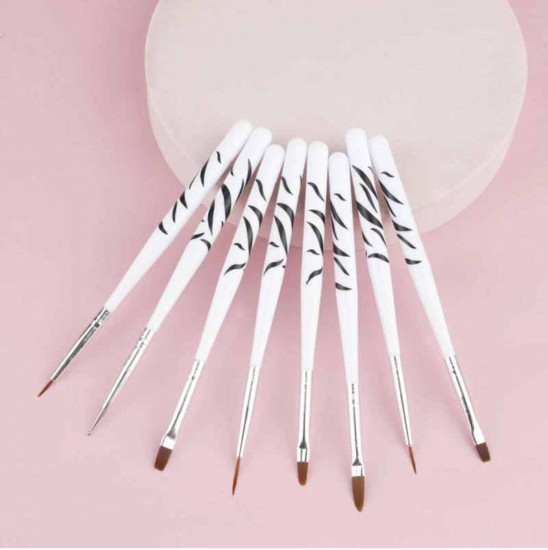Description Picture 6 of item8pcs Nail Art Brush full polygel nail kit Design Tip Painting Drawing Carving Dotting Liner Acrylic Gel Polish Manicure Tools