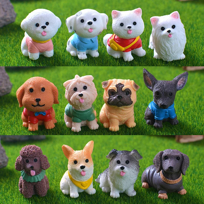 Description Picture 2 of item12pcs Figurines Miniatures Cute Simulation Dog Pomeranian Micro Landscape Ornaments for Home Decoration Decor Desk Accessories