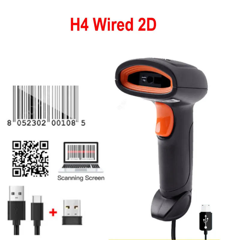 Description Picture 2 of itemHolyhah Barcode Scanner H4 wired H4W wireless 2D and H4B Bluetooth 2D barcode reader