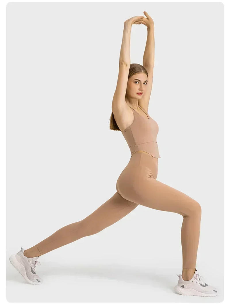 Description Picture 5 of itemLemon Seamless Yoga Tank Tops Ribbed Knitted I-shaped Fitness Vest Gym Sportswear for Women Tights Running Push Up Workout Top