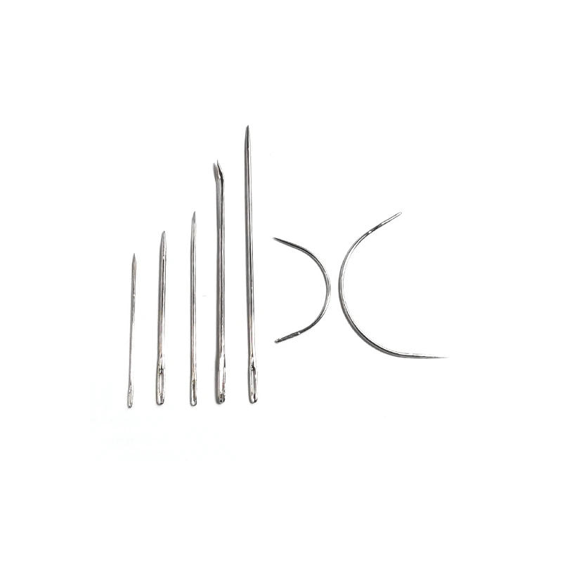 Description Picture 4 of item7Pcs/set Stainless Hand Repair Sewing Needles Threader Sail Carpet Leather Curved Canvas Leathercraft Handwork DIY Tools