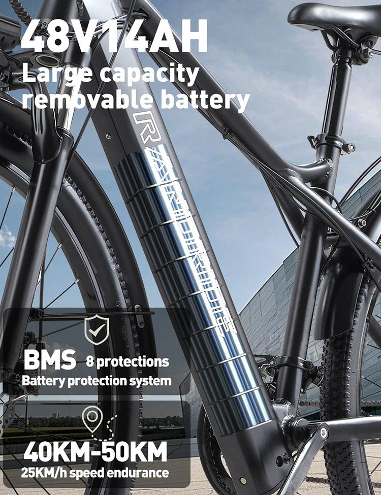 Description Picture 6 of itemYG70 High Speed 1000 Watt Brushless Motor 27.5 Wheels City Commuter Electric Bike Fork Suspension Aluminum alloy frame Ebikes