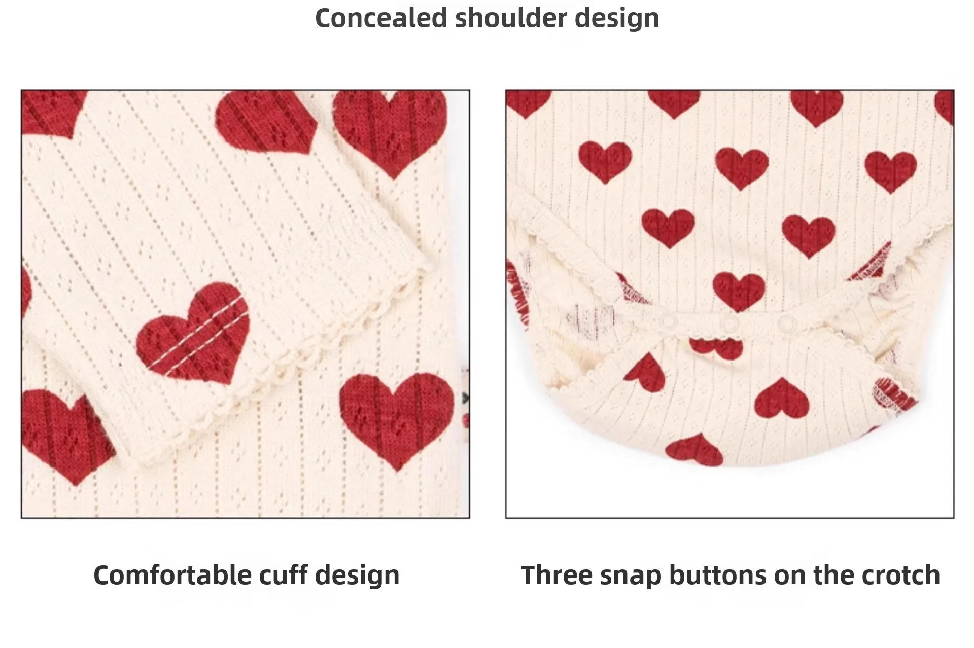 Description Picture 4 of itemBaby Long Sleeved Bag Fart Clothes for Spring Summer 2025 Same Style Love Newborn Jumpsuit Baby Home Crawling Clothes