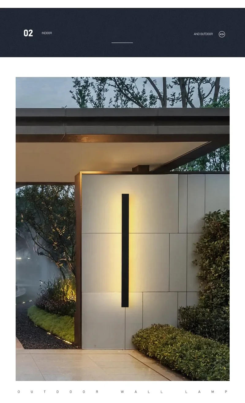 Description Picture 4 of itemWaterproof Modern LED Wall Lamp Minimalist Led Light Bedroom Bedside Long Strip Wall Sconces Living Room Home Indoor Lighting