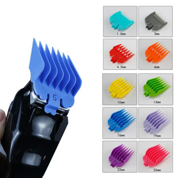 10Pcs Hair Clipper Limit Comb Guide Limit Comb Trimmer Guards Attachment 3-25mm Universal Professional Hair Trimmers Colorful