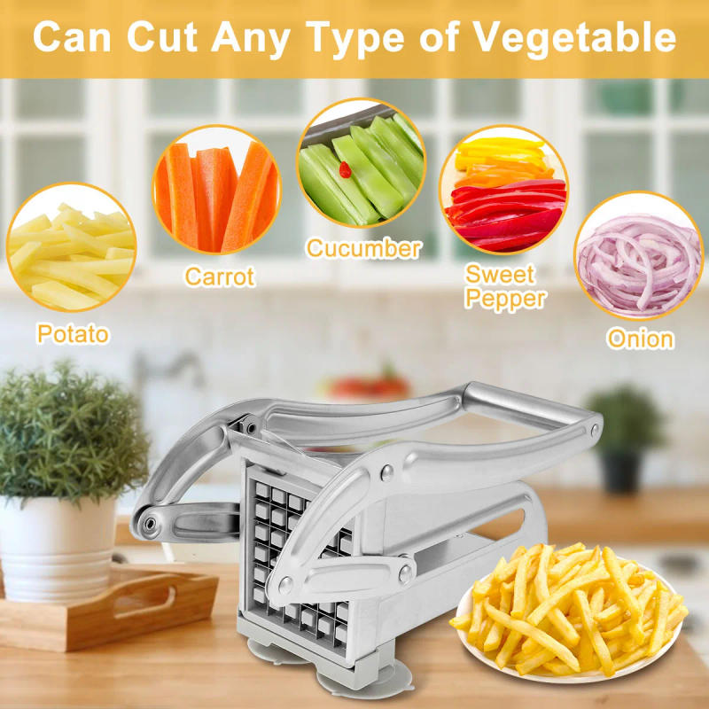 Description Picture 4 of itemFrench Fry Cutter Stainless Steel Potato Slicer Manual Vegetable Cutter Potato Chips Maker French Fries Cutter Kitchen Tools