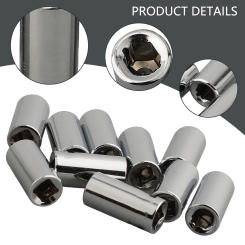 1/4/10pcs 1/4" Ratchet Drive Socket Adapter 6.3mm Square Drive To 1/4" Hex Shank Socket Bit Converter Screwdriver Holder Adapter