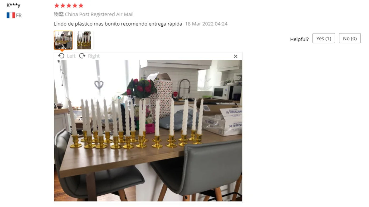 Description Picture 2 of item10X Gold Pillar Candle Base Taper Candle Holder Candlestick Christmas Party Decor