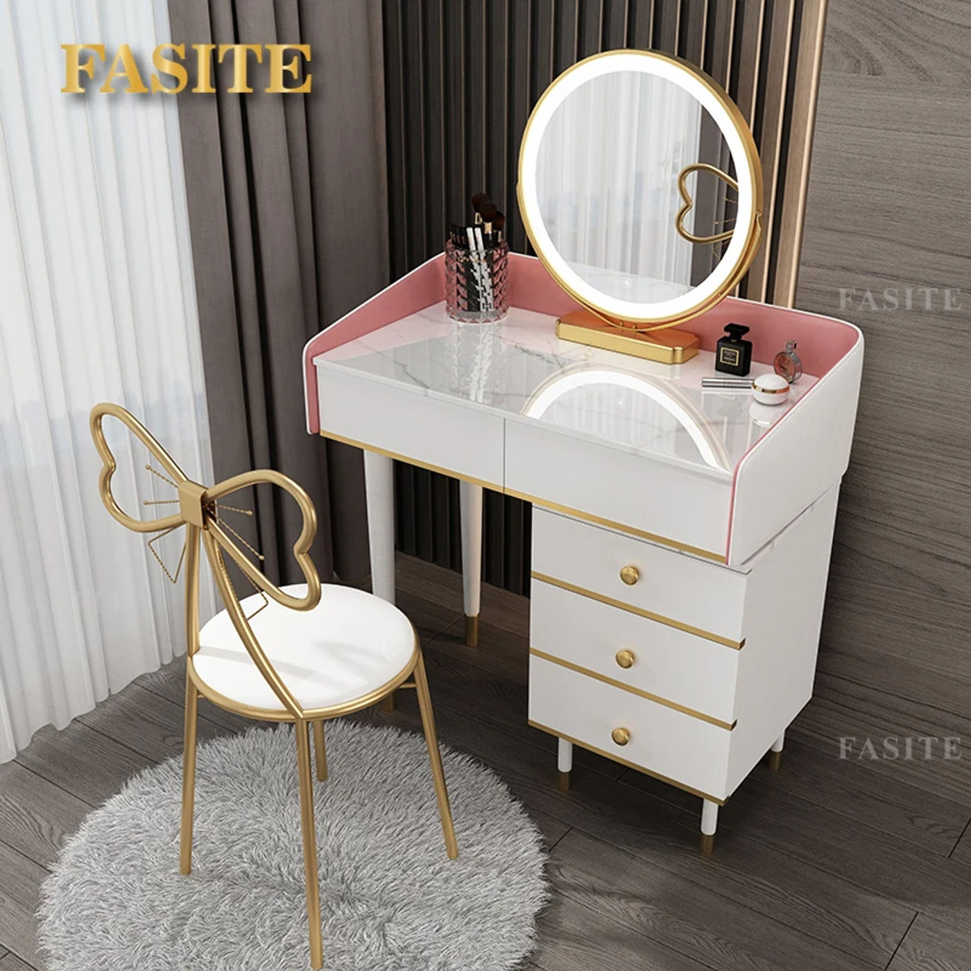 Description Picture 6 of itemVanity Dressing Tables Modern Dressers Advanced Makeup Table Large Capacity  Minimalist  Cabinet Dresser Furniture 11