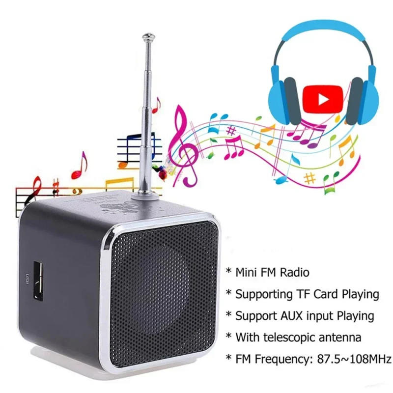 Description Picture 6 of itemRechargeable Portable radio FM portable mini radio Mini High Bluetooth Portable Voice Suitable for computer cell phone MP3 music