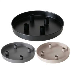 DIY Round Candle Holder Tray With 4 Movable Mounts Creative Magnetic Candle Stand Candlestick Holder For Home Holiday Decoration
