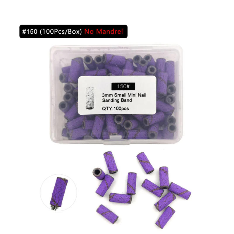 Description Picture 6 of itemHYTOOS 3mm Mini Purple Sanding Bands without Stainless Steel Nail Drill Bits Mandrel Electric Manicure Accessories