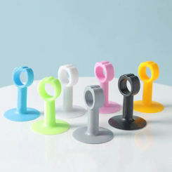 4Pcs Soft Silicone Door Handle Stopper Color Suction Cup Shape Bathroom Wall Protector Anti-damage Mute Bumper Furniture Fitting