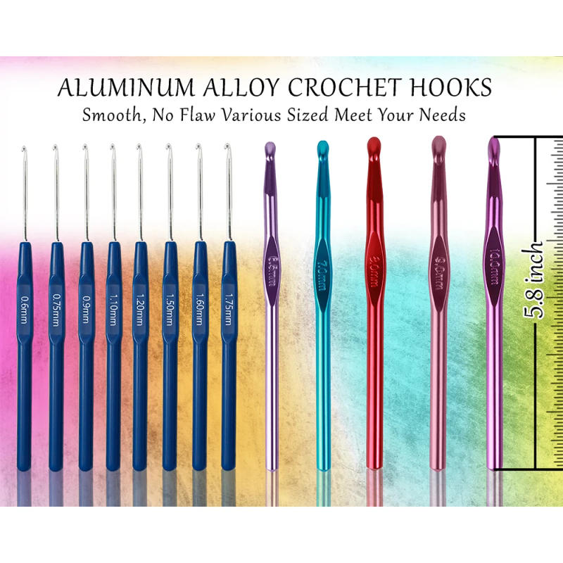 Description Picture 3 of itemCrochet Hooks Set with Case Sewing Knitting Needles Weave Yarn Kits DIY Hand Knitting Art Tools for Crochet Lovers Beginners