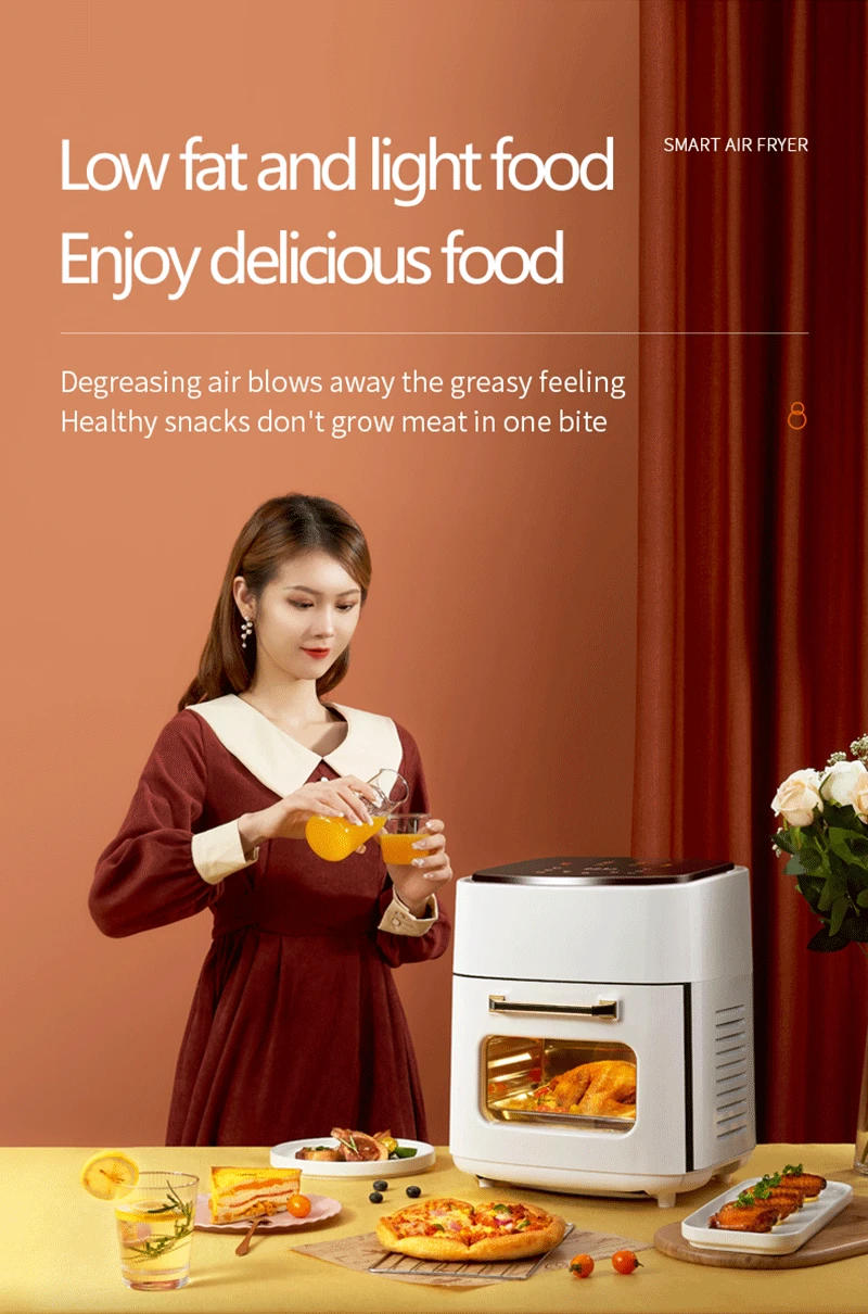 Description Picture 4 of item15L Multifunction Digital Air Fryer Without Oil Electric Oven, Dehydrator, Air Fryer with LED Touch Panel Large Display Window