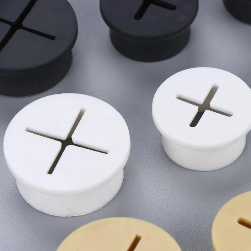 Description Picture 4 of itemDesk Cord Grommet, Flexible Silicone Cable Hole Cover, Wire Organizer, Cable Pass Through, Round Gasket White