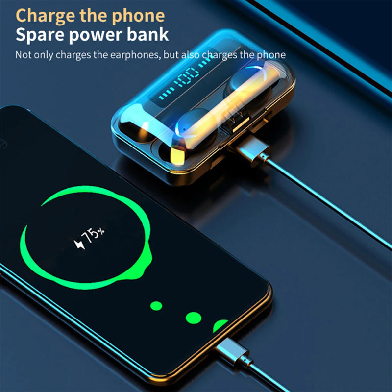 Description Picture 4 of itemF9 Wireless Earphones Bluetooth TWS LED Dislpaly Binaural Headset Waterproof Earbud HD Calling CVC 8.0 Noise Reduction Headphone