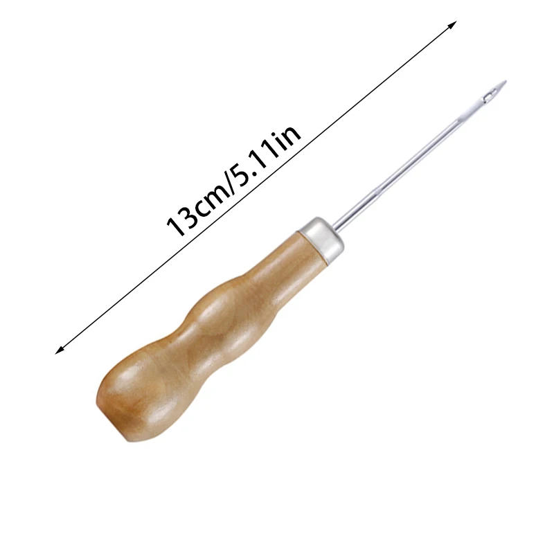 Description Picture 5 of itemWooden Handle Awl Leather Punching Sewing Stitching Tool For DIY Handmade Stitcher Needlework Shoes Bag Repair Tool