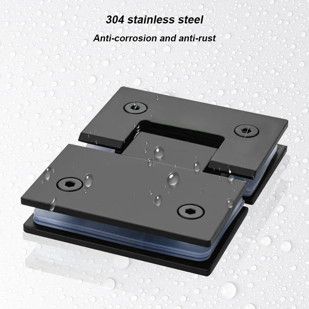 Description Picture 6 of item180 Degrees Showcase Clip 304 Stainless Steel Heavy Duty Glass Bracket Clamp Shower Door Hinge Furniture Hinge Replacement Parts
