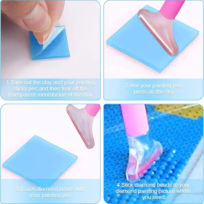 Description Picture 5 of item40pcs Diamond Painting Glue Clay Mixed Painting Clay Wax Embroidery Cross-Stitch DIY Diamond Wax Tool for Embroidery Accessories