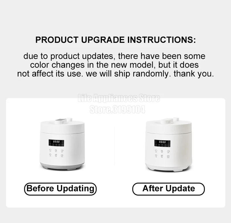 Description Picture 2 of itemOlayks 2-In-1 Electric Pressure Cooker 2.5L Rice Cooker Multifunction 70KPa Pressure Cooker 24H Appointment Fast Cooking Pot