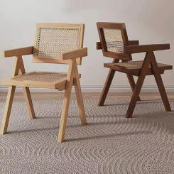 Design Oriented Beautiful Dining Chairs Modern Armrest Wooden Lazy Chair Backrest Minimalist Chaises Salle Manger Furniture