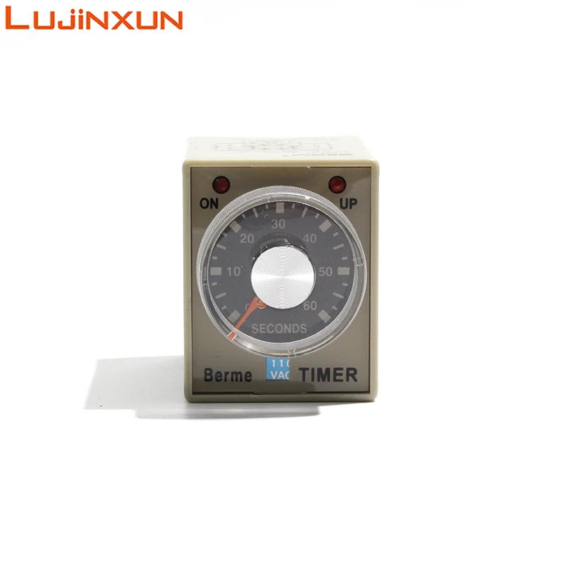 Description Picture 3 of itemLUJINXUN AH3-3 Time Relay 220V 110V 24V Power-on Delay Timer Range 30/60 Seconds 3/6 Minutes AH3-3 Original with Base