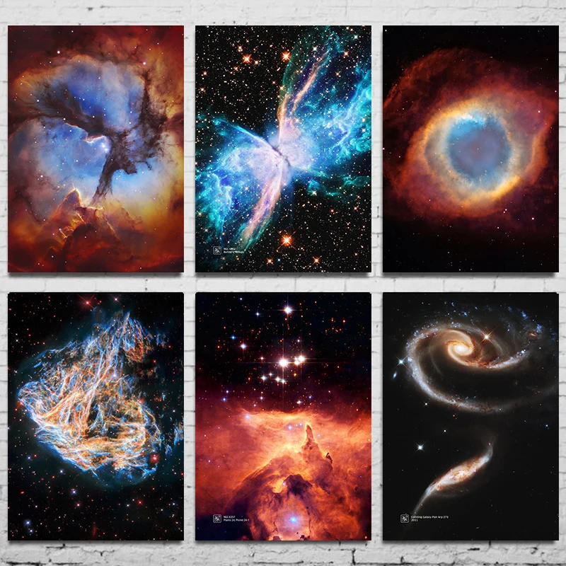 Description Picture 6 of itemHubble Space Telescope Poster Cosmic Particle Poster Canvas Print Cosmic Galaxy Nebula PosteFor Living Room Art wall Home Decor
