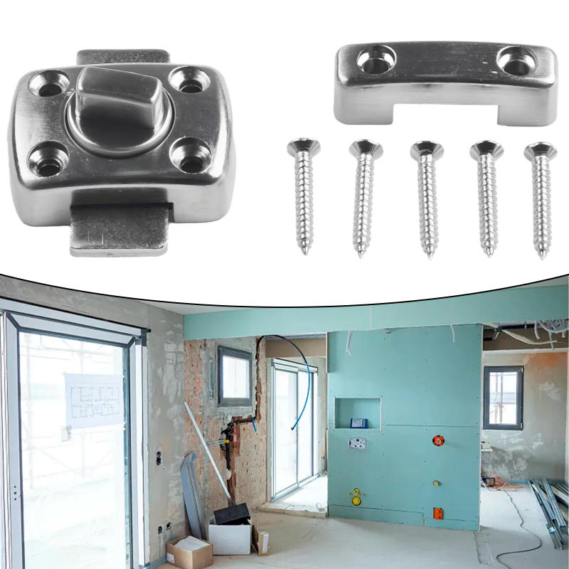 Description Picture 4 of itemDoor Bolt Latch Lock Door Lock Right Angle Sliding Gate Toilet Door Cast Privacy Anti-theft Bathroom Brand New