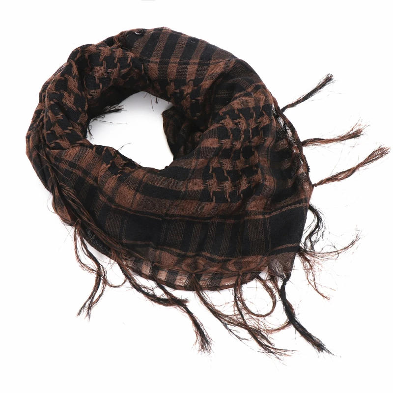 Description Picture 6 of itemUnisex Lightweight Plaid Fringed Arabian Desert Scarf Soft Tactical Scarf Men Ladies Turban Shawl Airsoft Pain
