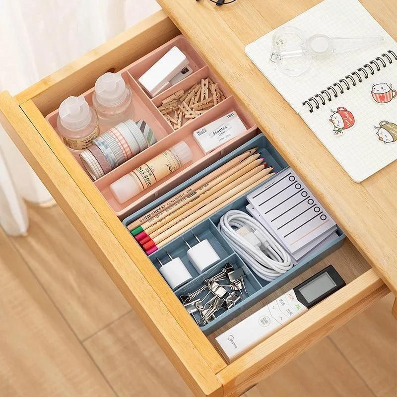Description Picture 3 of itemDesk Drawer Organizer Stackable Multi-cell Storage Box Tray Dressing Table Jewelry Organizer Makeup Organizer For Home Office