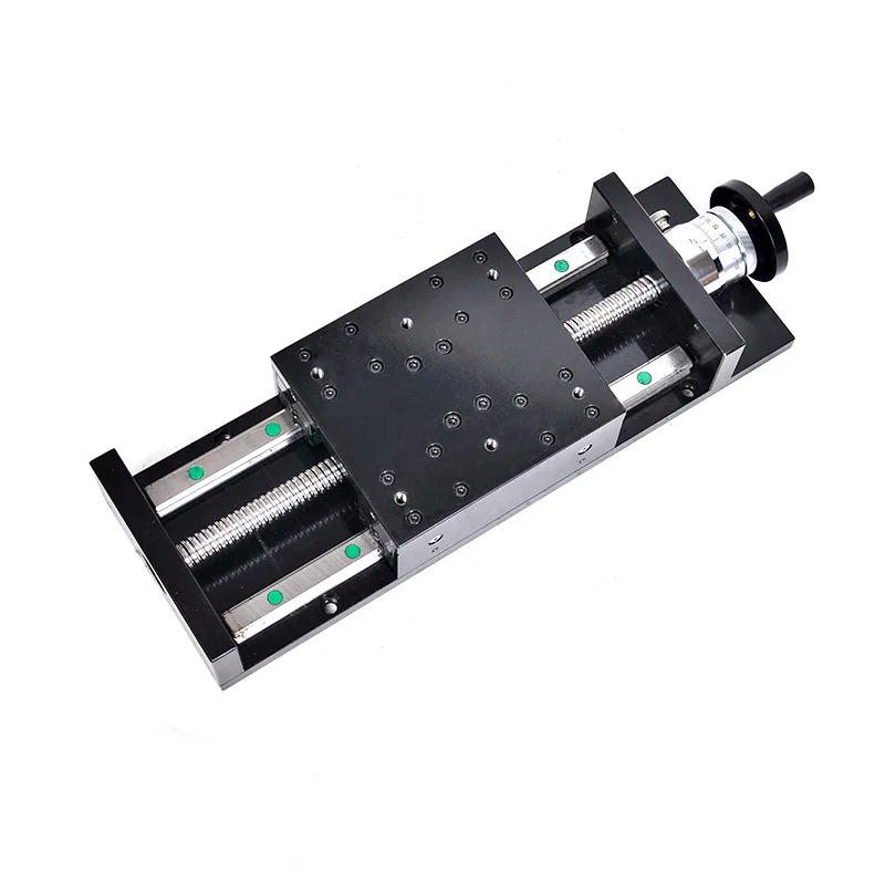 Description Picture 4 of itemManual Linear Guide rail Heavy 45#Steel Plate Handwheel Scale Slide Table CNC Module Ballscrew SFU2505/SFU2510 Stroke 100~600mm