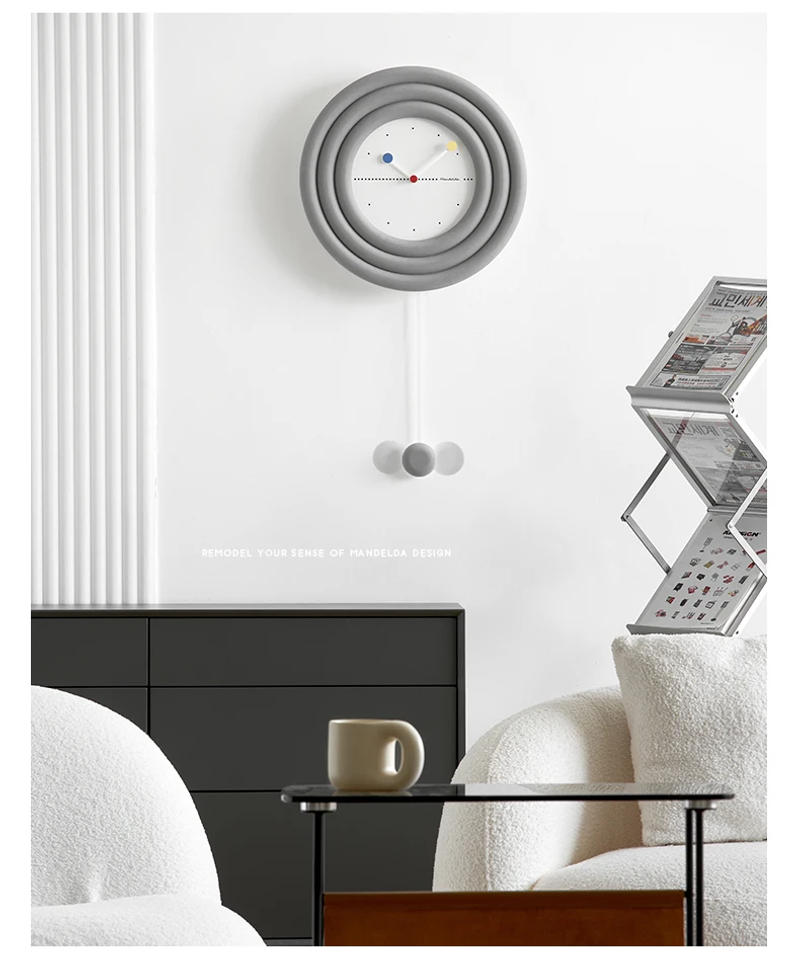 Description Picture 6 of itemNordic Pendulum Wall Clock Modern Design Luxury Large Silent Wall Watch Mechanism Clocks Wall Home Decor Living Room Decoration