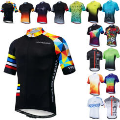Cycling Jersey Men Bike Top MTB Bicycle Shirt Mountain Road Riding Clothing Short Sleeve Summer Cyclist biking Clothes Black