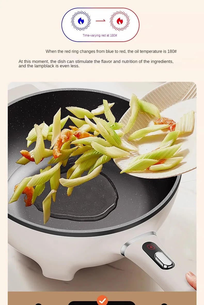 Description Picture 6 of item220V Non-stick Household Electric Frying Pan Home Electric Cooking Machine Hot Pot Stir-frying Pot Multi Cooker