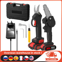Electric Garden Pruning Shear Battery Pruning Scissors Gardening Tools and Equipment Cordless Brushless Motor 4 inch Brush Motor