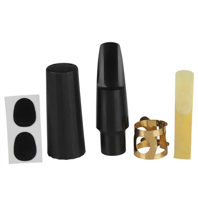 Description Picture 2 of itemAlto Tenor Soprano Sax Saxophone Mouthpiece Plastic with Cap Metal Buckle Reed Dental Pad Woodwind Instrument Accessories