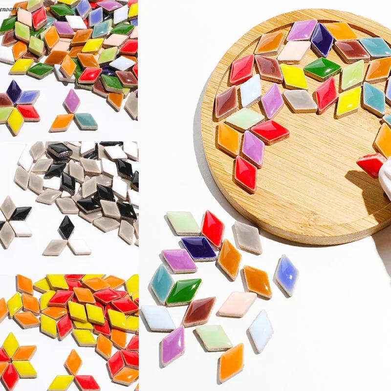 Description Picture 2 of item100g Polygon Porcelain Mosaic Tiles DIY Craft Ceramic Tile Mosaic Making Materials 1-4cm Length,1~4g/pc,3.5mm Thickness arte