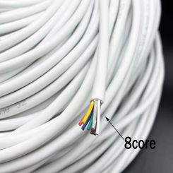 White Sheathed Cord Wire Cable Flexible 24 AWG RVV 8 core Power Cord National Standard Flame Retardant Home Improvement Wre