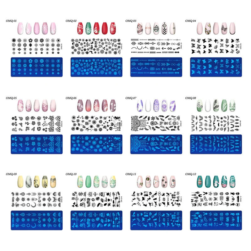Description Picture 5 of item1PCS 12*4CM Nail Art Stamping Plate Butterfly Flower Geometry Leaves Image Stamp Templates Stencil Plates For Polish Nails Decor