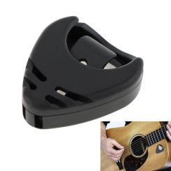 Black Plastic Stick on Guitar Pick Holder for Acoustic Guitars / Bass / Ukulele with Adhesive Back  Convenient Picks  Placement