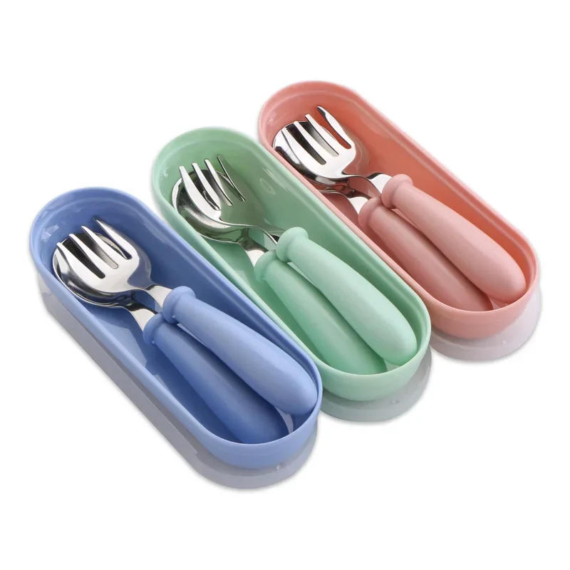 Description Picture 6 of itemBaby Gadgets Tableware Set Children Utensil Stainless Steel Toddler Dinnerware Cutlery Cartoon Infant Food Feeding Spoon Fork