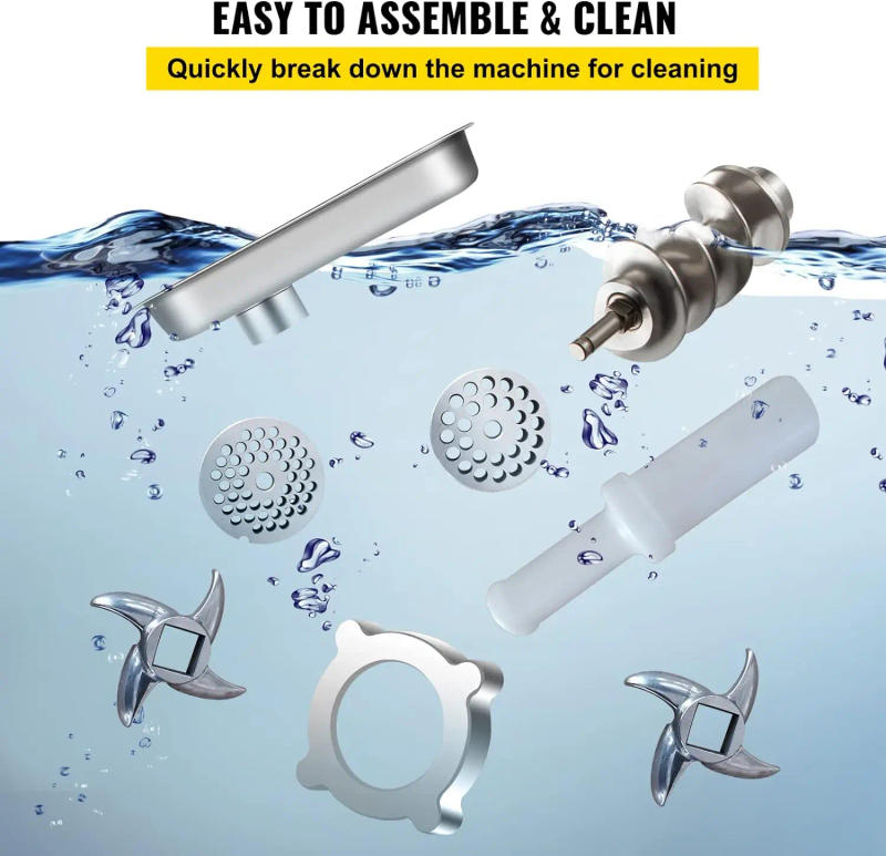 Description Picture 6 of itemCommercial Meat Grinder,550LB/h 1100W, 220 RPM Heavy Duty Stainless Steel Industrial Meat Mincer w/2 Blades, Grinding P