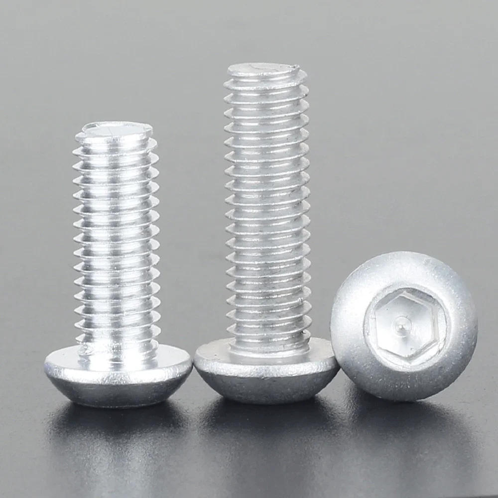 Description Picture 3 of itemM2M4M6x4/5/6/8/10/12/14/16mm 6063 Aluminum Alloy Button Head Screw Bolts Hex Socket for Model Aircraft Car DIY