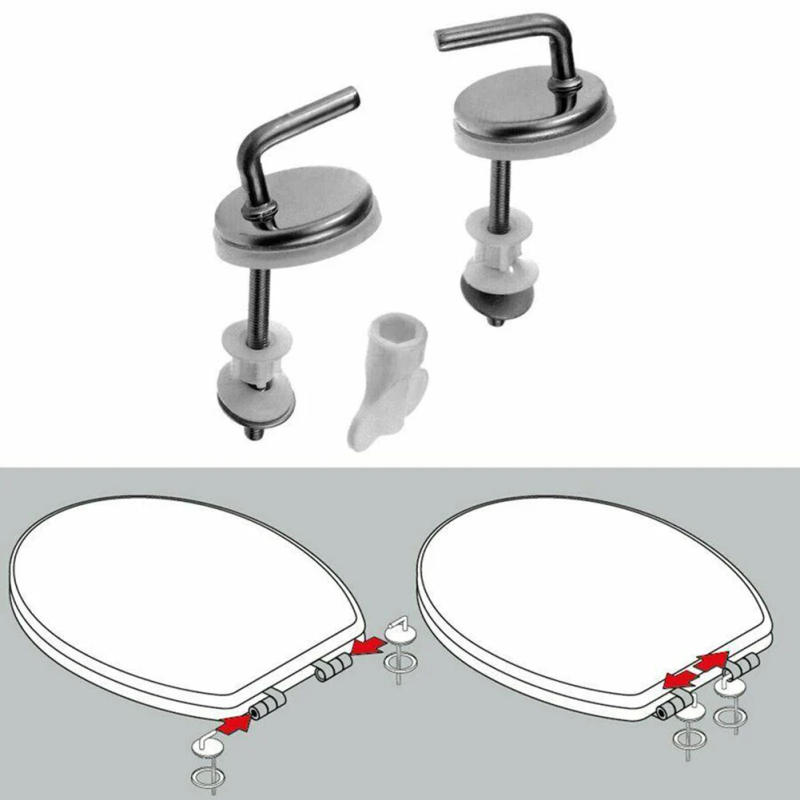Description Picture 2 of item2pcs Toilet Seat Hinge Fitting Replacement Universal Stainless Steel Mounting Screw Toilet Seat Cover Hinges Toilets Fittings
